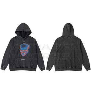 เสื้อฮู้ดดี้ผู้ชายผ้าฝ้ายฟลีซ 100% พิมพ์ลาย DTG สำหรับฤดูหนาว อุ่นสบาย มีกระเป๋าและลายการ์ตูนเก๋ไก๋ - Product Image 3