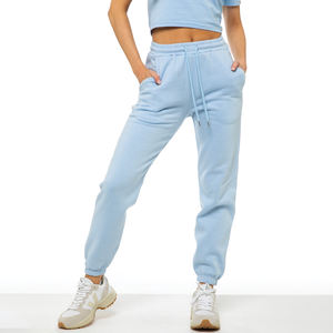 Pantalon de survêtement personnalisé OEM de haute qualité pour femmes surdimensionné en coton éponge Jogging ample avec jambe large haute double taille Design pour l'hiver - Product Image 1