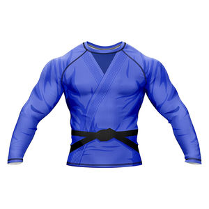 Proveedor de fábrica Sublimación personalizada Jiu Jitsu brasileño Manga larga Rashguard Diseña tu propio logotipo de surf Mma Rashguard para hombres - Product Image 1