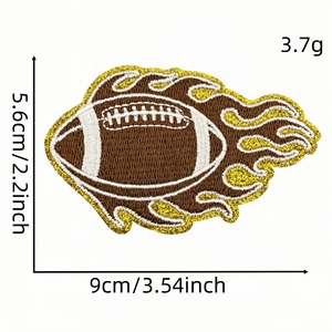 แผ่นปักลายผ้าขนหนู ลายอเมริกันฟุตบอลและรักบี้ สำหรับเย็บติดเสื้อผ้า ปี 2026 - Product Image 3