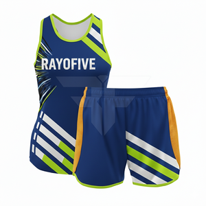 Uniforme Deportivo al por Mayor para Atletismo, Transpirable, Antibacteriano, 100% Poliéster, Sin Mangas, Uniforme Personalizado - Product Image 1