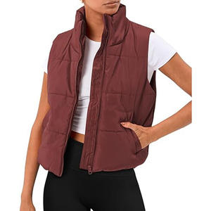 Automne hiver femmes vêtements manteau bouffant sans manches veste couleur noire nouveau femmes bouffant gilet - Product Image 1
