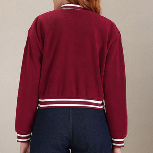 Veste universitaire durable pour femmes, élégante laine mélangée, manches polaires, bombardier letterman brodé de qualité supérieure, vêtements d'extérieur à la mode pour les collèges - Product Image 2