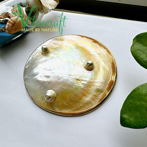 Plat de service artisanal pour œufs de caviar de qualité supérieure, fabriqué en nacre mélangée à du cuivre plaqué or, sûr à utiliser, taille 10-11 cm - Product Image 2