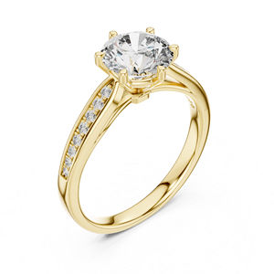 Bague en or blanc 14 carats avec diamant rond de laboratoire pour femmes |   Bague décontractée |   Nouveau diamant cultivé - Product Image 5