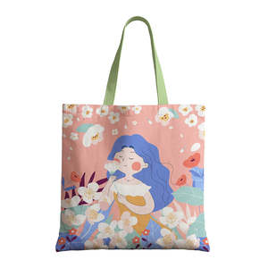 Grand sac fourre-tout en toile pour jardin féerique, avec fermeture éclair, résistant à l'eau, motif dessin animé, doux, idéal pour les saisons d'automne et de printemps - Product Image 5