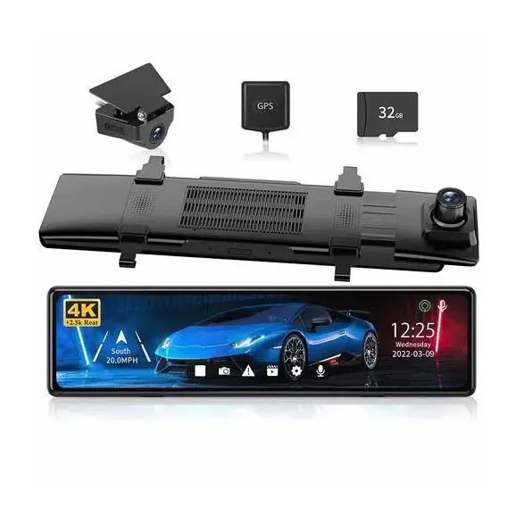 New popular10.36 inch Xe tải Màn hình Quad chia với DVR 4K với Carplay và Android tự động xe tải sao lưu máy ảnh Kit