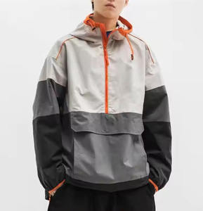 Chaqueta de exterior de talla grande para hombre, informal, transpirable, personalizada, impermeable, cortavientos, anorak, con cierre de cremallera para correr - Product Image 2