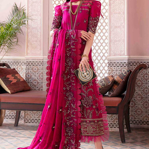 Costume pakistanais pour femmes - Chemise en soie georgette imprimée, dupatta et pantalon, tenue de soirée, robes ajustées de haute qualité pour femmes - Product Image 1