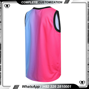 Venta al por mayor de tela transpirable de secado rápido camisetas de baloncesto en blanco de diseño personalizado camiseta de práctica de baloncesto - Product Image 4