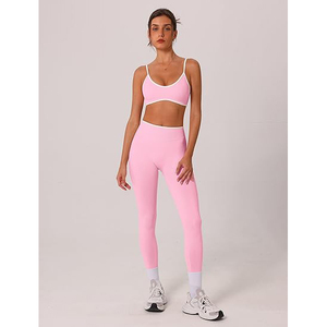 ชุดโยคะ 2 ชิ้นแบบกลับด้านได้ ระบายอากาศได้ดี ผ้าสเตรช เสื้อกีฬาและเลกกิ้ง น้ำหนักเบา ยืดหยุ่น กระชับพอดีตัว - Product Image 6