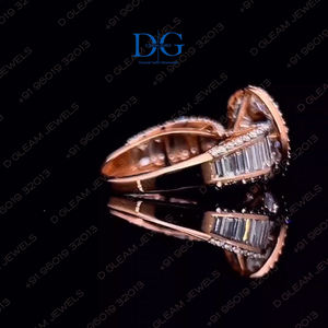 Bague de fiançailles et de mariage unisexe en argent sterling 925 poli, avec moissanite conique baguette de 5 carats certifiée IGI - Product Image 2