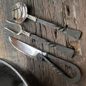 ชุดเครื่องใช้บนโต๊ะอาหารแบบทำด้วยมือชุดมีดเหล็กปลอมแปลง - Product Image 2