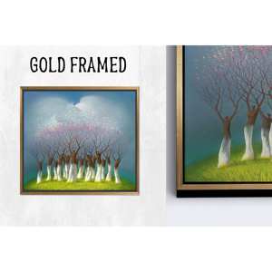 Lienzo Impreso Moderno: Arte de Árboles Abstractos para una Decoración Elegante del Hogar, 1 Pieza con Marco Dorado - Product Image 1