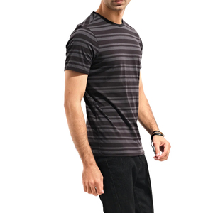Camiseta de hombre 100% algodón diseño de logotipo personalizado camisetas de lujo calidad Rib cuello redondo Streetwear camiseta en blanco para hombres - Product Image 3