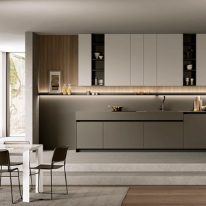 ตู้ครัวไม้จริงแบบโมเดิร์นสั่งทำพิเศษจาก JY Project วัสดุแผ่นไม้เนื้อแข็งแบบด้าน หรูหรา คุณภาพสูง - Product Image 2