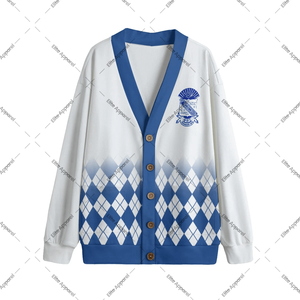 Cardigan en tricot polaire à col en V unisexe Phi Beta Sigma personnalisé | Imprimé intégral, fermeture à boutons, pull grec chaud et élégant - Product Image 1