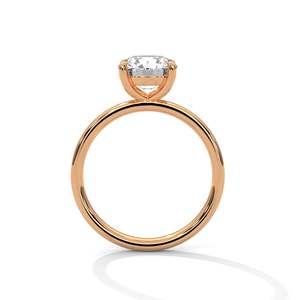 Bague de fiançailles solitaire avec diamant de laboratoire 1 carat, or 14K, 18K, 10K ou argent 925, coupe ronde classique, minimaliste - Product Image 6