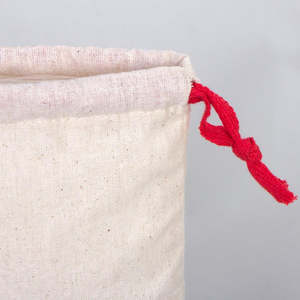 Red <b>Drawstring</b> Fabric <b>Pouch</b> 6 W X 8 H Organic Cotton Screen Printing for Clothing Crafts Dust Stickers Packaging Promotions - Product Image 4