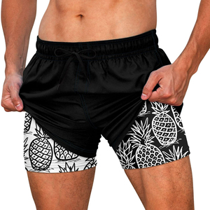 กางเกงว่ายน้ำผ้าฝ้าย5% สแปนเด็กซ์เอวยางยืดมีกระเป๋ากางเกงขาสั้นผู้ชายแบบลำลองพิมพ์ซับลิเมชันได้ตามสั่ง - Product Image 4