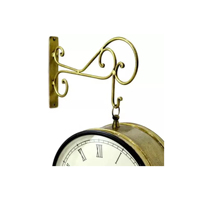 Geräuschlose 6-Zoll-Quarz-Wanduhr mit Doppelseitigem Zifferblatt im Antiken Stil mit Römischen Ziffern und Scroll-Design für Eisenbahn- und Heimdekoration