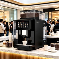 Machine à café entièrement automatique avec moulin intégré et mousseur à lait pour cappuccino et latte