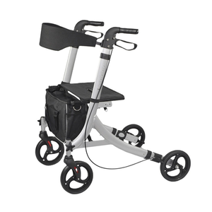 Adult <b>Rollator</b> <b>Walker</b> with Wheelchair Function & Shopping Basket Foldable Metal Mobility Walking Aid Home Care & Rehabilitation - Product Image 6