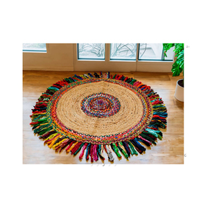 Alfombra antideslizante de estilo persa de yute 100% hecha a mano, el mejor diseño para sala de estar, dormitorio, puerta de baño, modelo de logotipo tejido - Product Image 5