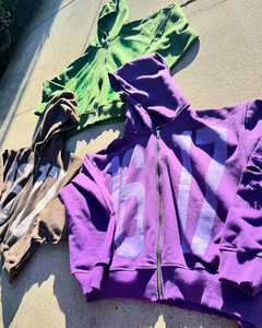 2025 nouveau Design Tech coton polaire pleine broderie à capuche survêtement survêtement pour hommes Logo personnalisé lavage à l'acide vêtements de sport survêtements - Product Image 2