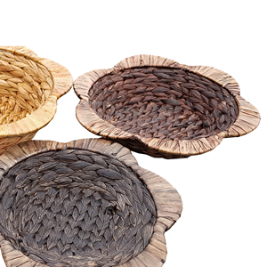 Handicraft Water Hyacinth <b>Storage</b> <b>Basket</b>, Scalloped Round Bowl Elegant Design For Bathroom Organizing Wholesale From Vietnam - Product Image 4