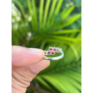 Anillo de Rubí Natural, Plata de Ley 925, Anillo de Piedras Preciosas Hecho a Mano para Mujer, Proveedor de Joyería al por Mayor - Product Image 6