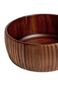 Cuenco para servir tallado en madera de acacia hecho a mano, aperitivos para desayuno, sopa, ensalada, Servicio para el hogar, cocina y fiestas - Product Image 3