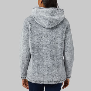 Manufacturing Women's Pullover <b>Hoodie</b> with <b>Sherpa</b> Lining and Full Customization Made in Pakistan Fleece Inner for Winter Season - Product Image 2
