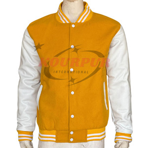 แจ็คเก็ตผู้ชาย OEM คุณภาพพรีเมียม 100% ผ้าขนสัตว์+หนัง แขนเสื้อหนัง แจ็คเก็ตเลตเตอร์แมนแบบทูโทน แจ็คเก็ตวาร์ซิตี้ มีทุกสีและทุกขนาด - Product Image 1