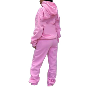 Ensemble 2 pièces survêtement surdimensionné avec logo personnalisé de haute qualité Survêtement pour femmes Vente en gros Sweat à capuche Survêtements décontractés pour femmes - Product Image 2