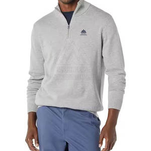Nouveaux vêtements de mode à la mode hommes vêtements demi Zipp sweat impression personnalisée à manches longues hommes demi Zipp sweat - Product Image 1