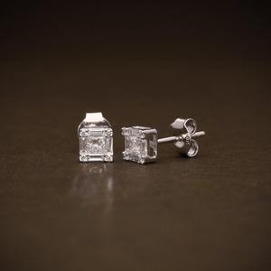 Pendientes de Diamantes de Laboratorio con Corte Princesa, Elegantes, con Oro de 14k, Certificados por IGI, para Mujer, Uso Diario, Moda - Product Image 5