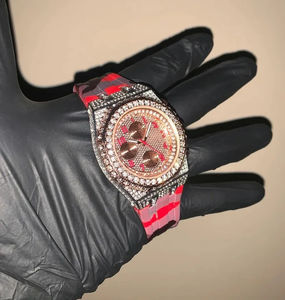 Montre mécanique pour homme de qualité supérieure, en acier inoxydable, verre entièrement serti de moissanite VVS, luxe, affichage analogique antique - Product Image 3