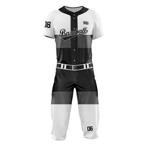 Camiseta de béisbol de poliéster 100% a rayas personalizada, ropa de béisbol y softball profesional, ropa deportiva con botones completos, uniforme en blanco - Product Image 4