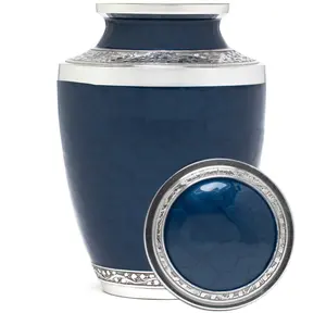 Urne funéraire américaine de style artisanal pour adulte en bleu paix - Product Image 2