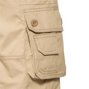 Short d'été en coton de grande taille pour hommes, pantalon confortable à poches multiples en nickel, motif solide pour les sports d'extérieur, décontracté, plage et toile - Product Image 2