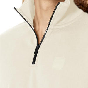 Sudadera personalizable de manga larga con media cremallera para hombre, mezcla de algodón, entrenamiento al aire libre, ropa deportiva, sudadera al por mayor - Product Image 6