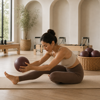 Ballon de yoga en PVC écologique durable avec logo personnalisé, 6''-9'' (15-25 cm), pour massage, exercices, Pilates, gym, fitness et entraînement