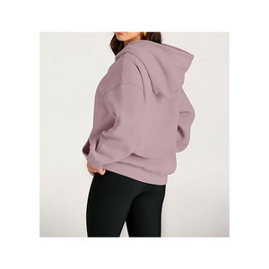 Fournisseur OEM de sweats à capuche pull 400gsm en coton polaire polyester de qualité supérieure sweats à capuche surdimensionnés pour femmes - Product Image 4
