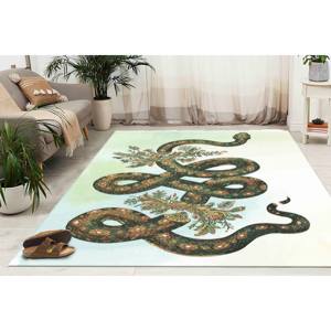 Alfombra con Ilustración de Serpiente Floral: Alfombra Impresa en 3D, Alfombra Suave No Tejida - Product Image 3