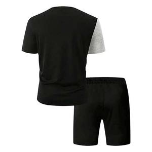 Ensemble de 2 pièces en coton 100% pour homme, coupe classique, contraste, taille plus, t-shirt et short, ensemble de jogging, vêtements de fitness, ensembles jumeaux - Product Image 2