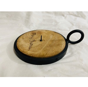 Top Customized Design Wooden Candle <b>Holder</b> Stainless Steel <b>Plate</b> with Handle Wholesales - Product Image 3