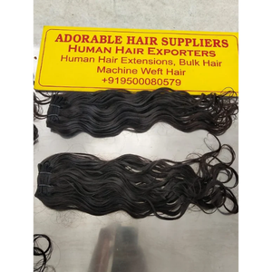 Color natural negro mujeres Bodywave templo indio crudo cutícula alineada extensiones de cabello humano con estilo de onda natural - Product Image 4