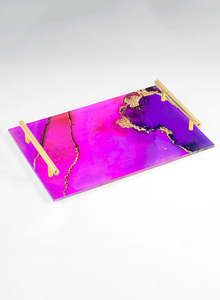 Nouveau Style Plateau De Service Plateau Pour Hôtel Restaurant Alimentaire Servir Utiliser Noël Table Top Décor Utiliser Plateau Plateau Avec Poignée En Or - Product Image 2