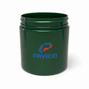 Pot cosmétique en plastique à large ouverture de 200 ml, vert foncé, col fileté de 68 mm, fabricant d'emballages cosmétiques au Vietnam - Product Image 1